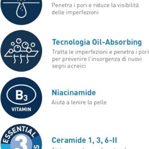 CeraVe Blemish Control Face Cleanser with 2% Salicylic Acid & Niacinamide for Blemish-Prone Skin 236ml , Unscented
