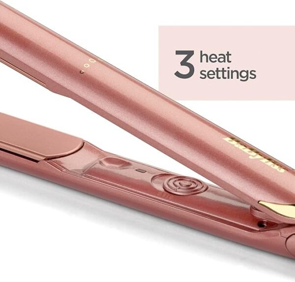 BaByliss Rose Gold Styler Hair Straighteners, Ultra-smooth ceramic plates