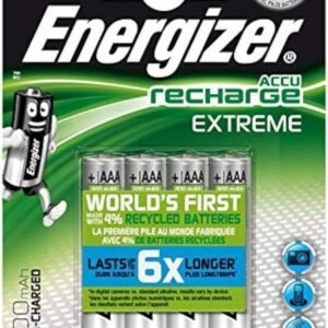 Energizer Rechargeable Battery AAA, Extreme Rechargeable, 4 Pack