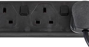 PRO ELEC PELB1931 Individually Switched Surge Protected Extension Lead Black, 2m