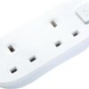 Masterplug Two Socket Extension Lead, 5 Metres, White