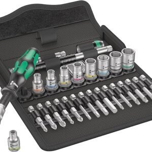 Wera 8100 SA 6 Zyklop Speed Ratchet Set, 1/4" drive, metric, Silver, 28 pieces