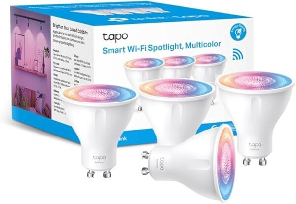 Tapo Wi-Fi GU10 LED Bulbs, Multicolour LED Spotlight Bulbs, 16 Million Colours