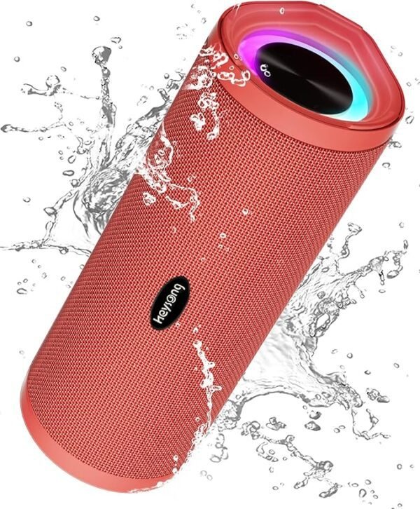 HEYSONG Portable Bluetooth Speaker, Waterproof Wireless Outdoor Speakers Gifts for Men - Red
