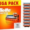 Gillette Fusion5 Razor Blades Men, Pack of 16 Razor Blade Refills with Precision Trimmer,
