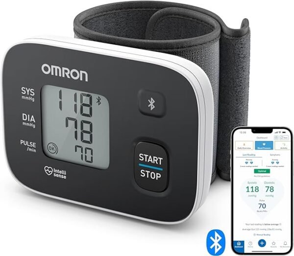 OMRON RS3 Intelli IT Automatic Wrist Blood Pressure Monitor for Home Use or on the Go