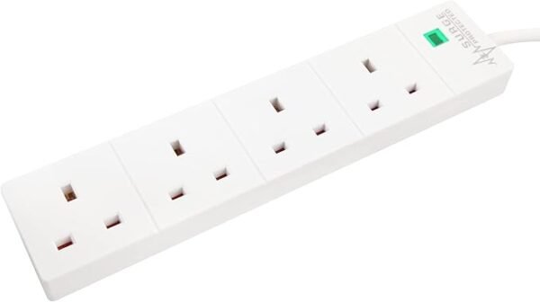 PRO ELEC PL09211 4 Gang Surge Protected Extension Lead White, 8m