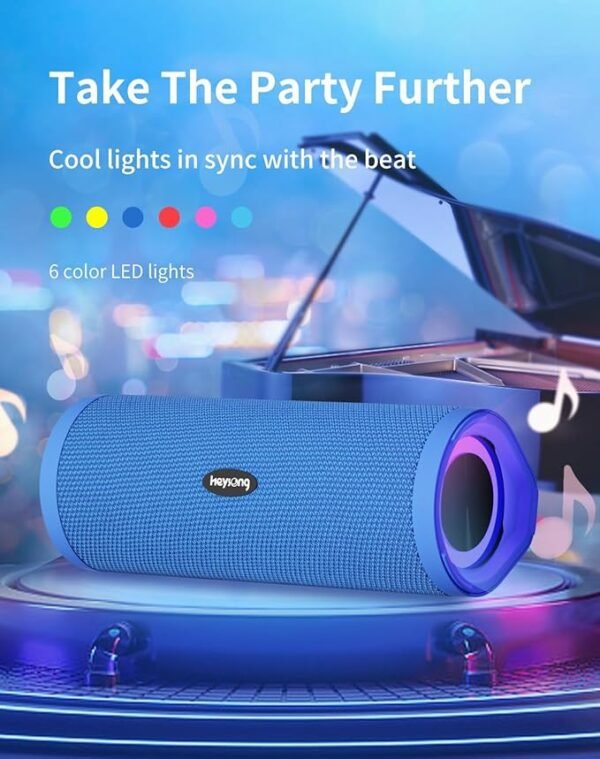 HEYSONG Portable Bluetooth Speaker, Waterproof Wireless Outdoor Speakers Gifts for Men - Blue