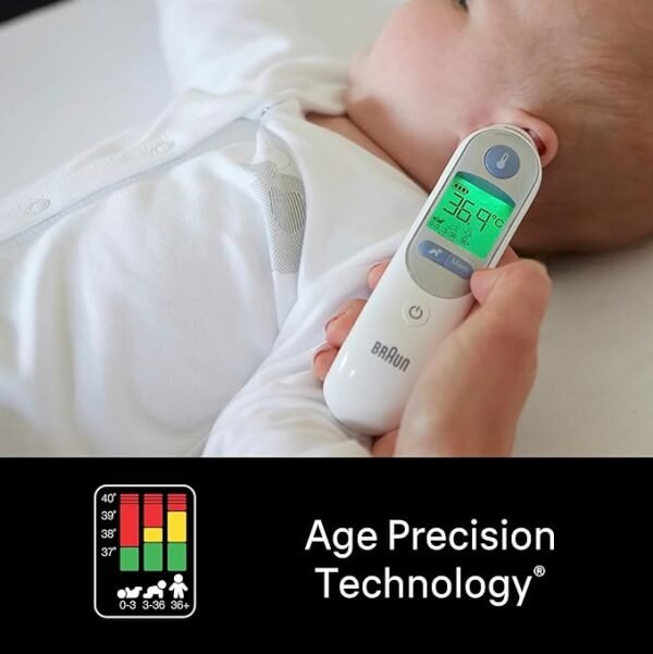 Braun ThermoScan 7 Ear thermometer - Age Precision Technology - Colour-coded Digital Display - Baby and Infant Friendly - #1 Brand among doctors(1)