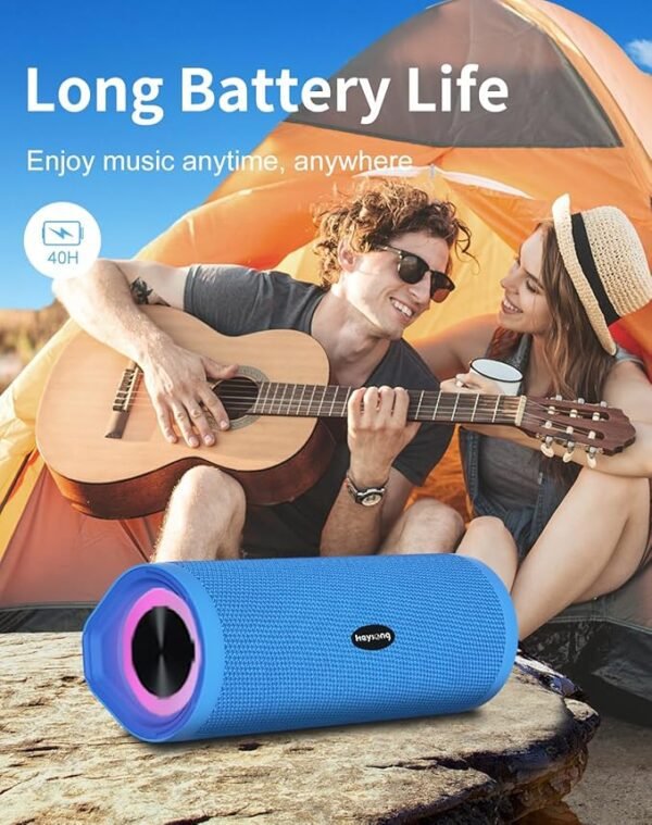 HEYSONG Portable Bluetooth Speaker, Waterproof Wireless Outdoor Speakers Gifts for Men - Blue