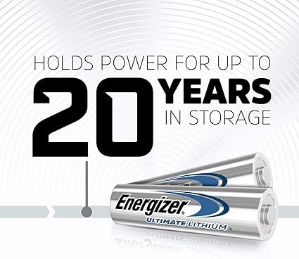 Energizer AA Batteries, Ultimate Lithium, 4 Pack Double A Battery Pack