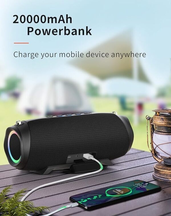 HEYSONG Bluetooth Speaker, Portable Outdoor IP67 Waterproof Wireless Speaker with Shoulder Strap, 50W Loud Rich Bass Sound