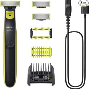 Philips OneBlade Face & Body, Authentic Hybrid Electric Beard Trimmer, Shaver, and Body Groomer. Incl. 3X Original Blades