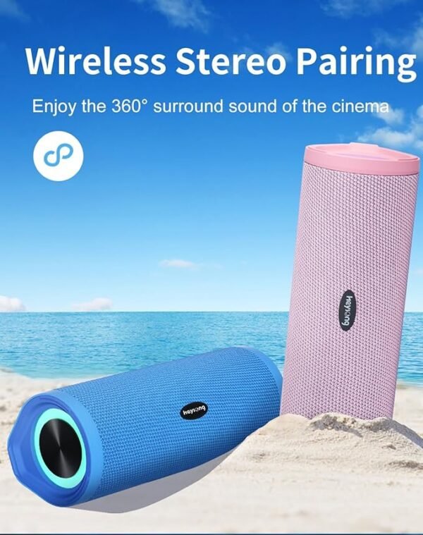 HEYSONG Portable Bluetooth Speaker, Waterproof Wireless Outdoor Speakers Gifts for Men - Blue