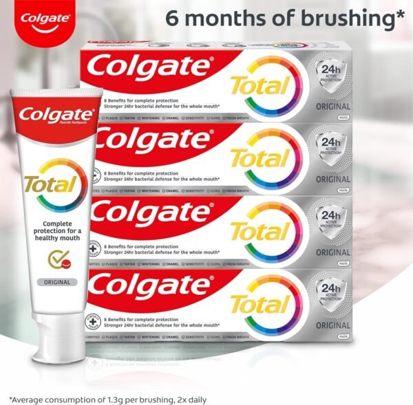 Colgate Total Original Toothpaste 4x100ml | Stronger 24-hour bacterial defence