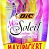 BIC Miss Soleil Colour Collection, Triple Blade Razor for Women, Great Grip and Control, With Flower Designed Handles, Pack of 8