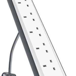 Belkin 6 Way/6 Plug 2m Surge Protection Extension Lead Strip, White