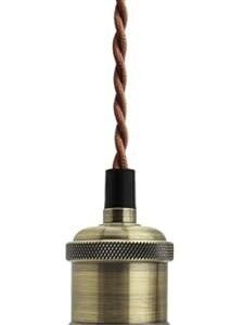 Industrial Vintage Brass Pendant Ceiling Light Lamp Holder Antique Retro E27 Fitting M0010-AB