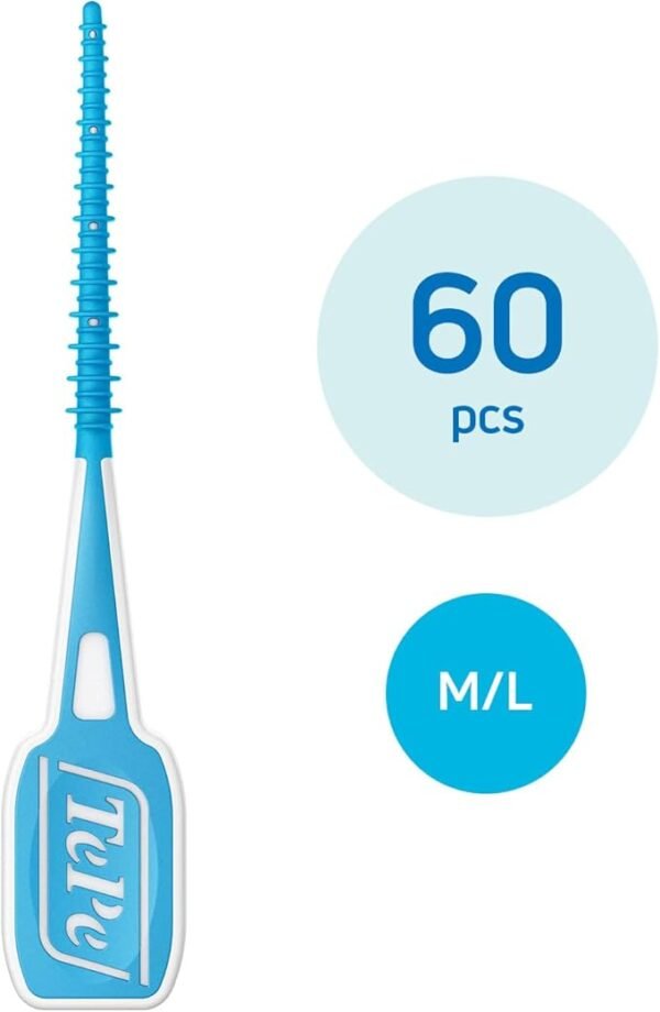 TePe EasyPick Toothpicks, Blue, ISO M-L, 60pcs, Dental Plaque Removal Tool,