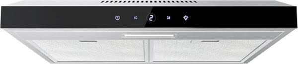 FIREGAS Under Cabinet Extractor Hood 60 cm, Extraction and Recirculation, 60 cm Visor Cooker Hood with Touch Control, 3 Power Levels, Wall Mounted Extractor Fan 600 mm Top Vented Range Hood