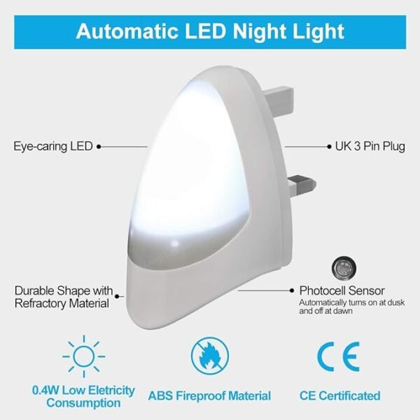 Automatic LED Night Light - Plug in & Energy Saving Dusk 2 Dawn LED Night Light Sensitive Night Light