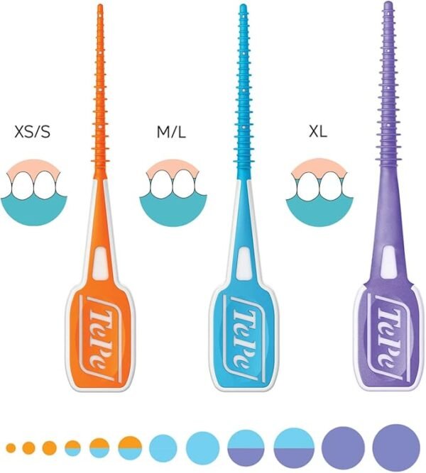 TePe EasyPick Toothpicks, Orange, ISO XS-S, 60pcs, Dental Plaque Removal Tool,