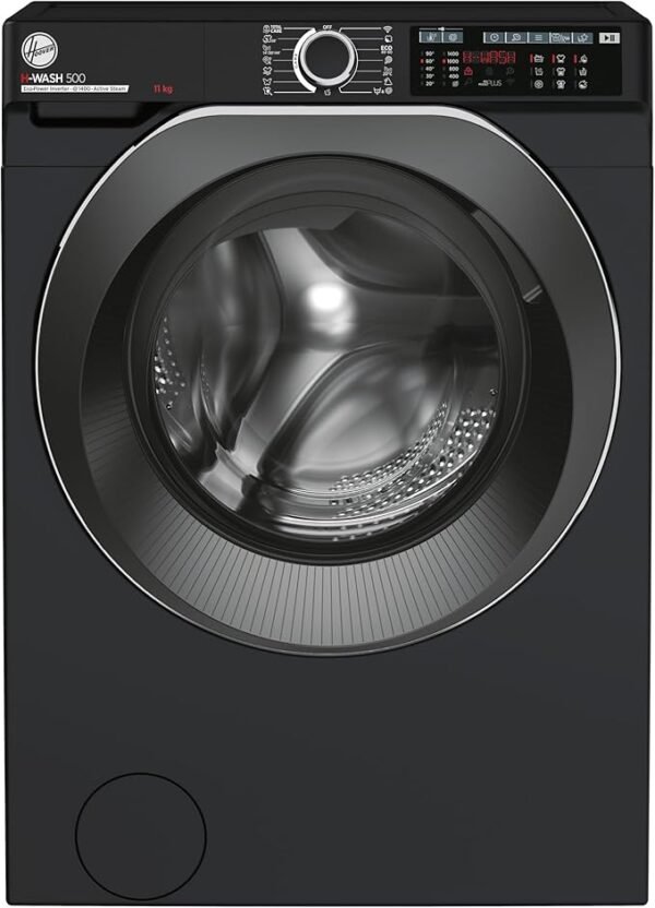 Hoover H-Wash 500 HW411AMBCB Freestanding Washing Machine, Large Capacity, 11 kg, 1400rpm, Black