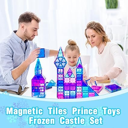 Xekel Magnetic Tiles 100 PCS, Magnetic Building Blocks Kids Toys, Frozen Toys for Girls Boys