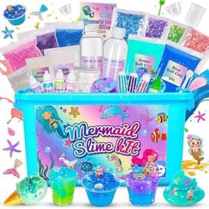 iKidiki Slime Kit, 6 7 8 9 10 11 12 Year Old Girl Gifts Slime Making Kit for Girls Toys for 6-12 Year Old Boys Girls