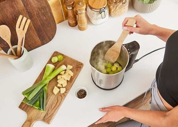 Morphy Richards 1.6L Sauté & Soup Maker, 4 Settings, Pause Function, LED Control Panel, Non-Stick Coated Jug, Detachable Power Cord, Stainless Steel, 501014