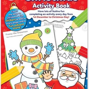 Orchard Toys Countdown to Christmas Activity Book, Festive Colouring and Activity Book, Includes Advent Scene and Stickers, For Kids Age 3 years +