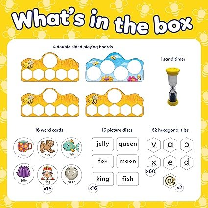 Orchard Toys Buzz Words Spelling Game - Literacy and Word Games for 5 Year Olds and Up - Learning and Educational Toys - Gifts for Kids, Boys and Girls - Age 5+ Years