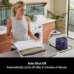 Morphy Richards SpeedSteam Steam Generator Iron, Ceramic Non-stick Soleplate, 240g Steam Boost, 140g Steam Output, 5.5 Bar Pressure, Detachable 1.7L Water Tank, 3000W, White/Purple, 333202