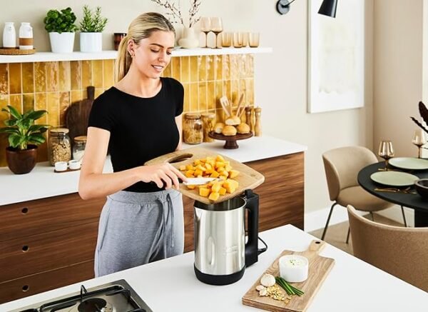 Morphy Richards 1.6L Sauté & Soup Maker, 4 Settings, Pause Function, LED Control Panel, Non-Stick Coated Jug, Detachable Power Cord, Stainless Steel, 501014