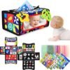 URMYWO Tissue Box Sensory Montessori Toy with Mirror, 6 in 1 Baby Toy 0-6-12 Months