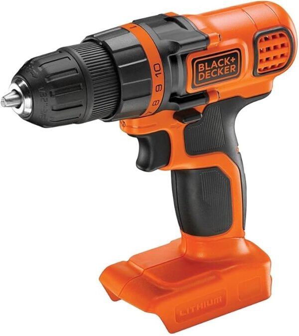 BLACK+DECKER 18 V Cordless Drill Driver - Bare Unit (Battery Not Included)