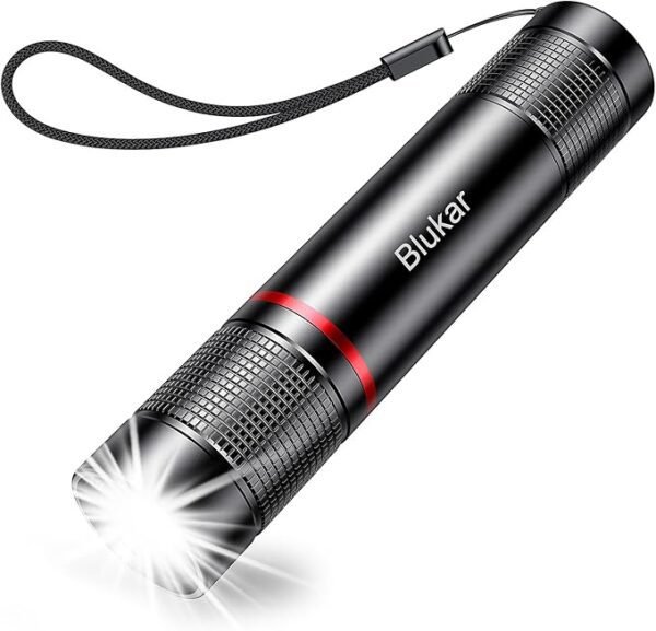Blukar LED Torch Rechargeable, 2000L Super Bright Adjustable Focus Flashlight, 4 Lighting Modes