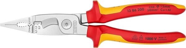 KNIPEX Pliers for Electrical Installation, VDE, for Cutting Cable, Multi Tool, 13 86 200