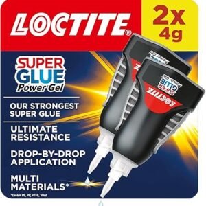 Loctite Super Glue Power Gel, Flexible Super Glue Gel, Superglue with Non-Drip Formula for Vertical Applications, Clear Glue with Precise Nozzle, 2x4g