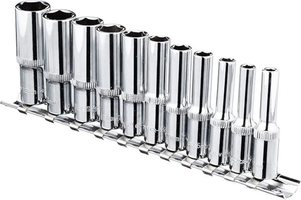 Blue Spot Tools 01540 1/4 Inch Deep Metric Socket Set, multi