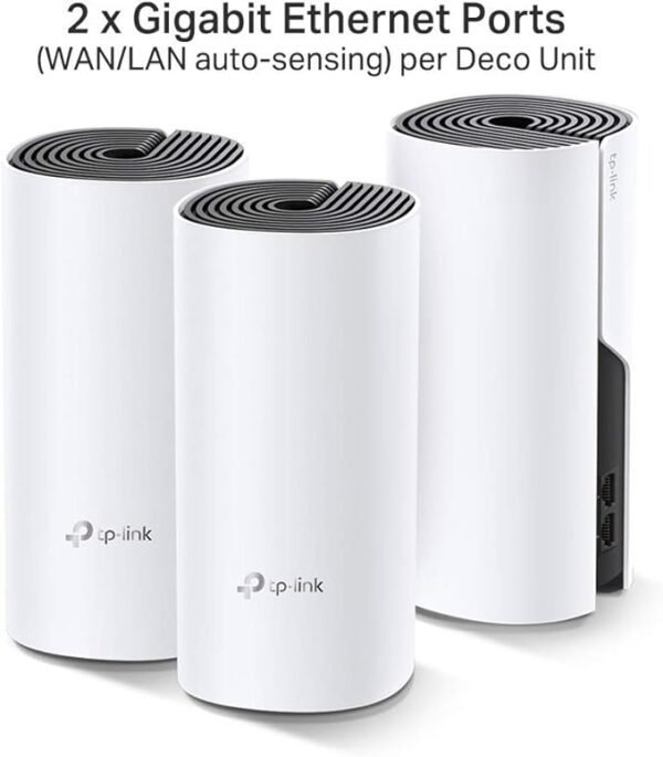 TP-Link Deco M4 Whole Home Mesh Wi-Fi System, Up to 4000 sq ft Coverage, Qualcomm CPU, Dual-Band AC1200 with Gigabit Ports, Compatible with Amazon Echo/Alexa, Parent Control, Pack of 3