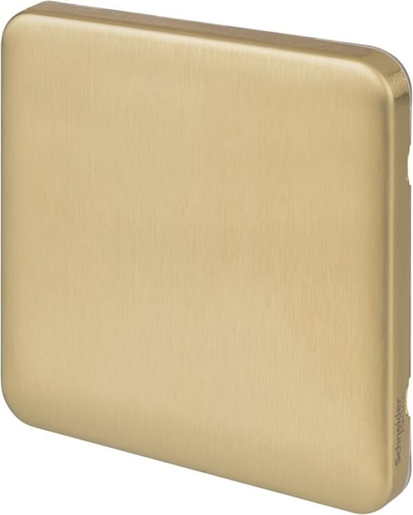 Schneider Electric Lisse Screwless Deco - Single Blank Plate, GGBL8010SB, Satin Brass