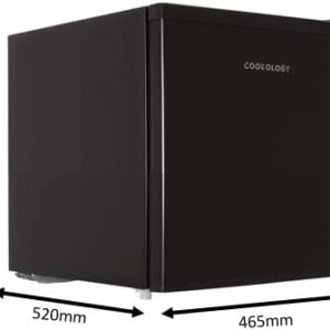 Cookology MFR45BK Small Table Top Mini Fridge for Counter Tops 46 Litre Capacity, Reversible Door, Adjustable Temperature Control and Legs with Chiller Box - In Black [Energy Class F]