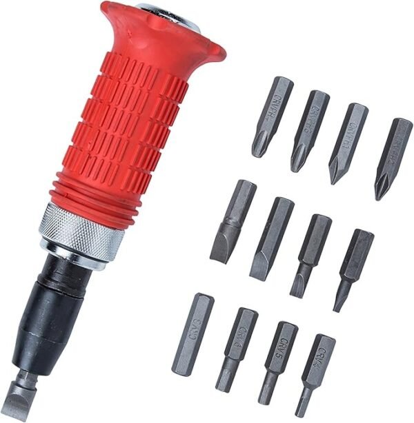Blue Spot Tools 12064 Impact Driver in Case, Red, Set of 13 Piece