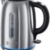 Russell Hobbs Brushed Stainless Steel Electric 1.7L Cordless Kettle (Quiet & Fast Boil 3KW, Removable washable anti-scale filter, Push button lid, Perfect pour spout) 20460