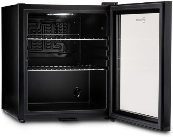 Subcold Super50 LED – Mini Fridge Black | 50L Beer, Wine & Drinks Fridge | LED Light + Lock & Key | Energy Efficient (Black)