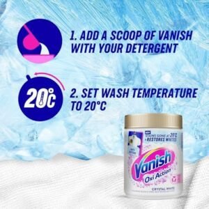 Vanish Gold Oxi Action Stain Remover & Whitening Booster Powder For Whites 1.9 Kg, Back to School, Removes School Stains Even at 20°C, Restores Whiteness of Greyed Fabrics, Safe on School Uniforms
