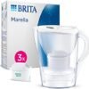 BRITA Marella Water Filter Jug White (2.4L) Starter Pack incl. 3x MAXTRA PRO All-in-1 cartridge - fridge-fitting jug with digital LTI and Flip-Lid - now in sustainable Smart Box packaging