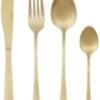 Salter Gold Cutlery Set, Chiltern Steel Flatware Set for 4 People, Knife & Fork Silverware