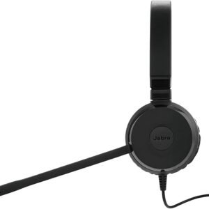 Jabra Evolve 20 UC Stereo Headset – Unified Communications Headphones for VoIP Softphone with Passive Noise Cancellation – USB-A Cable with Controller – Black